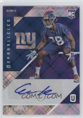 2016 Panini Unparalleled - [Base] - Blue Autographs #163 - Rookie - Eli Apple /199