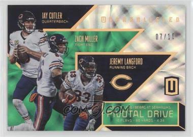 2016 Panini Unparalleled - Pivotal Drive - Green #PD-6 - Jay Cutler, Zach Miller, Jeremy Langford /10