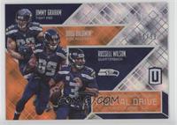 Jimmy Graham, Doug Baldwin, Russell Wilson #/99