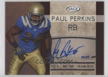 2016 SAGE Autographed - [Base] - Silver Level #SA37 - Paul Perkins /25