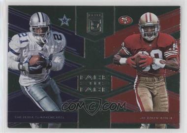 2017 Donruss Elite - Face to Face - Green #7 - Deion Sanders, Jerry Rice