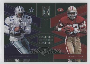 2017 Donruss Elite - Face to Face - Green #7 - Deion Sanders, Jerry Rice