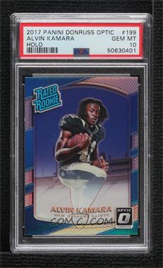 2017 Donruss Optic - [Base] - Holo Prizm #199 - Rated Rookie - Alvin Kamara [PSA 10 GEM MT]