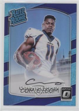 2017 Donruss Optic - [Base] - Purple Autographs #186 - Rated Rookie - Carlos Henderson /35