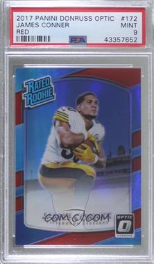 2017 Donruss Optic - [Base] - Red Prizm #172 - Rated Rookie - James Conner /99 [PSA 9 MINT]