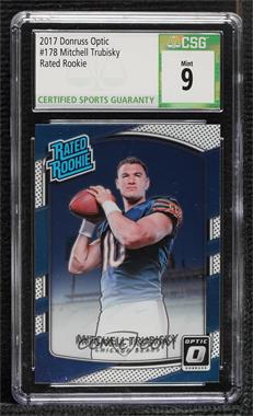 2017 Donruss Optic - [Base] #178 - Rated Rookie - Mitchell Trubisky [CSG 9 Mint]