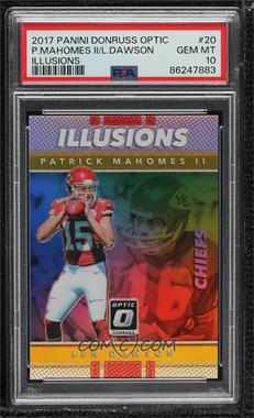 2017 Donruss Optic - Illusions - Holo Silver Prizm #20 - Len Dawson, Patrick Mahomes II [PSA 10 GEM MT]