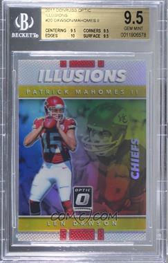 2017 Donruss Optic - Illusions - Holo Silver Prizm #20 - Len Dawson, Patrick Mahomes II [BGS 9.5 GEM MINT]