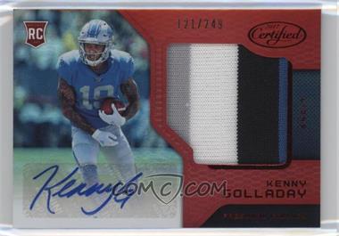 2017 Panini Certified - [Base] - Mirror Red #229 - Freshman Fabric Signatures - Kenny Golladay /249