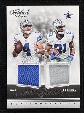 2017 Panini Certified Cuts - Contemporaries Dual Memorabilia - Silver #21 - Ezekiel Elliott, Dak Prescott /10