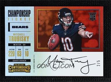 2017 Panini Contenders - [Base] - Championship Ticket #341 - Rookie Ticket Variation RPS - Mitchell Trubisky /5 [Noted]