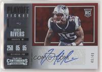 Rookie Ticket/Rookie Ticket Variation - Derek Rivers #/49