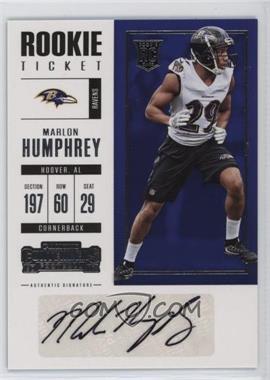 2017 Panini Contenders - [Base] #103 - Rookie Ticket - Marlon Humphrey