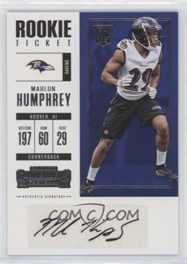 2017 Panini Contenders - [Base] #103 - Rookie Ticket - Marlon Humphrey