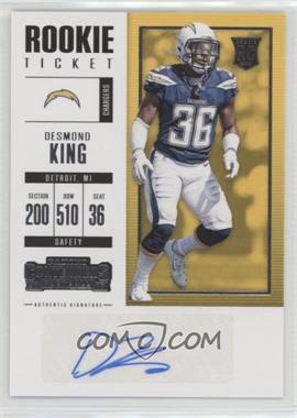 2017 Panini Contenders - [Base] #124 - Rookie Ticket - Desmond King