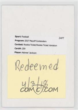 2017 Panini Contenders - [Base] #259 - Rookie Ticket/Rookie Ticket Variation - Adoree' Jackson [Being Redeemed]