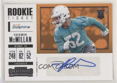 2017 Panini Contenders - [Base] #270 - Rookie Ticket/Rookie Ticket Variation - Raekwon McMillan