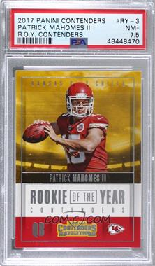 2017 Panini Contenders - Rookie of the Year Contenders #RY-3 - Patrick Mahomes II [PSA 7.5 NM+]