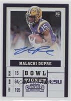 College Ticket - Malachi Dupre (Purple Jersey, Ball in Left Arm) #/99