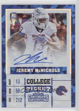 2017 Panini Contenders Draft Picks - [Base] - Cracked Ice Ticket #123.2 - College Ticket Variation - Jeremy McNichols (White Jersey, Ball Over Chest) /23