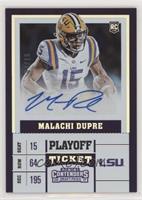 Variation - Malachi Dupre (White Jersey, Ball in Left Arm) #/15