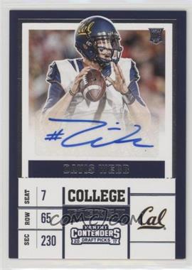 2017 Panini Contenders Draft Picks - [Base] #145.1 - College Ticket - Davis Webb (Holding Ball Over Chest)