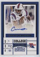 College Ticket - Carlos Henderson (White Jersey, Ball Over Chest)