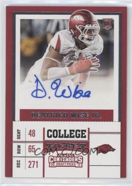 2017 Panini Contenders Draft Picks - [Base] #278 - College Ticket - Deatrich Wise Jr.