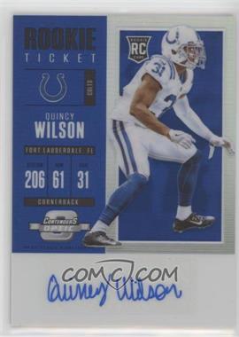 2017 Panini Contenders Optic - [Base] - Blue #150 - Rookie Ticket Autograph - Quincy Wilson /25