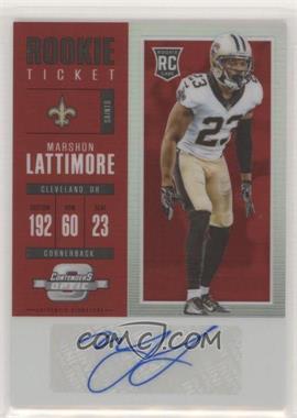 2017 Panini Contenders Optic - [Base] - Red #149 - Rookie Ticket Autograph - Marshon Lattimore /75