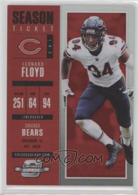 2017 Panini Contenders Optic - [Base] - Red #25 - Season Ticket - Leonard Floyd /199