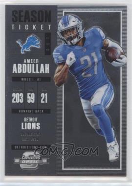 2017 Panini Contenders Optic - [Base] #27 - Season Ticket - Ameer Abdullah