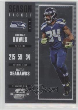 2017 Panini Contenders Optic - [Base] #54 - Season Ticket - Thomas Rawls