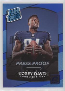 2017 Panini Donruss - [Base] - Press Proof Blue #316 - Rated Rookie - Corey Davis