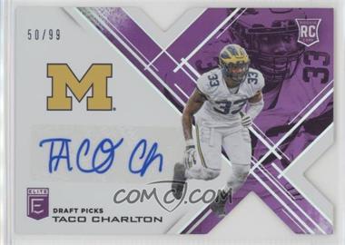 2017 Panini Elite Draft Picks - [Base] - Status Purple Die-Cut Autographs #214 - Draft Picks - Taco Charlton /99