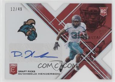 2017 Panini Elite Draft Picks - [Base] - Status Red Die-Cut Autographs #287 - Draft Picks - De'Angelo Henderson /49