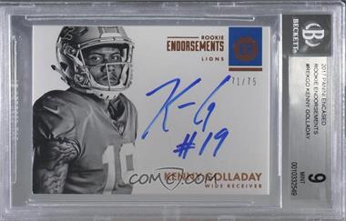 2017 Panini Encased - Rookie Endorsements #RE-KGD - Kenny Golladay /75 [BGS 9 MINT]