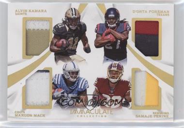 2017 Panini Immaculate Collection - Immaculate Quad Jerseys - Gold Prime #QU-5 - Alvin Kamara, D'Onta Foreman, Marlon Mack, Samaje Perine /5