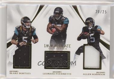 2017 Panini Immaculate Collection - Immaculate Triple Jerseys #TR-15 - Allen Robinson, Blake Bortles, Leonard Fournette /25