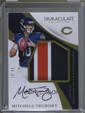 2017 Panini Immaculate Collection - Premium Patch Rookie Autographs #PR-MT - Mitchell Trubisky /49