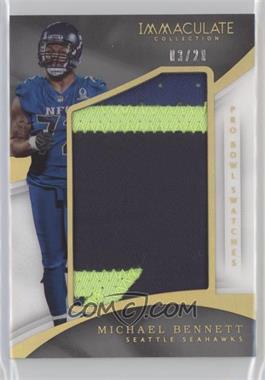 2017 Panini Immaculate Collection - Pro Bowl Swatches - Prime #PB-23 - Michael Bennett /20