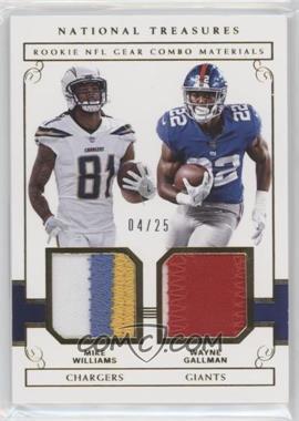 2017 Panini National Treasures - Rookie NFL Combo Materials - Prime #28 - Mike Williams, Wayne Gallman /25