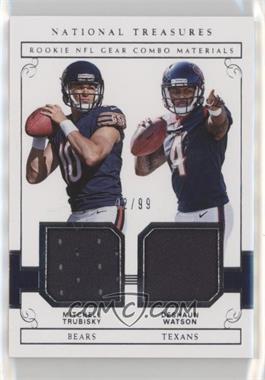 2017 Panini National Treasures - Rookie NFL Combo Materials #4 - Mitchell Trubisky, Deshaun Watson /99