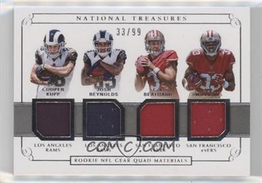 2017 Panini National Treasures - Rookie NFL Gear Quad Materials #12 - Cooper Kupp, Josh Reynolds, C.J. Beathard, Joe Williams /99