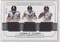 JuJu Smith-Schuster, James Conner, R. Joshua Dobbs [EX to NM] #/99