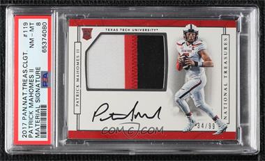 2017 Panini National Treasures Collegiate - [Base] #119 - College Material Signatures - Patrick Mahomes II /99 [PSA 8 NM‑MT]