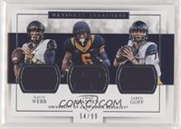 Davis Webb, Chad Hansen, Jared Goff #/99