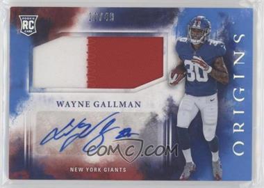 2017 Panini Origins - [Base] - Blue #115 - Rookie Jumbo Patch Autographs - Wayne Gallman /49