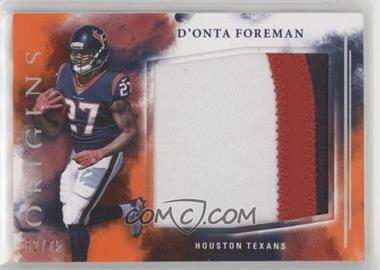 2017 Panini Origins - Rookie Jumbo Jerseys - Orange #RJJ-DF - D'Onta Foreman /75