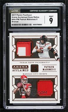 2017 Panini Pantheon - Arena Acclaimed - Bronze #AA-PM - Patrick Mahomes II /10 [CGC 9 Mint]